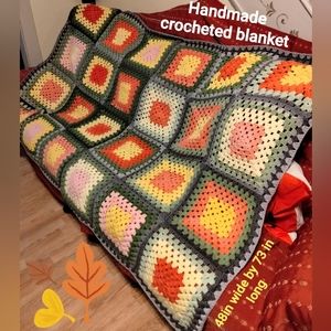 Handmade hand crafted crocheted 48 x 73 Brand new freshly made colorful blanket